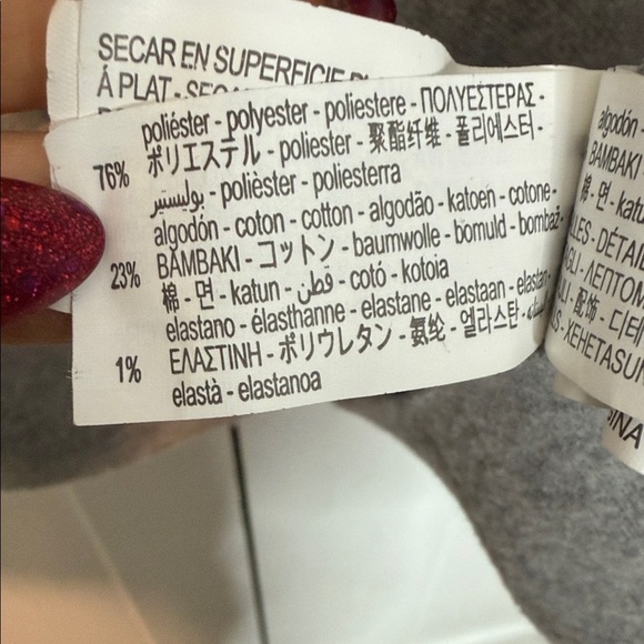 Zara Light Grey Raw Hem Sleeveless Turtle Neck Knit Top - Large - Picture 3 of 3